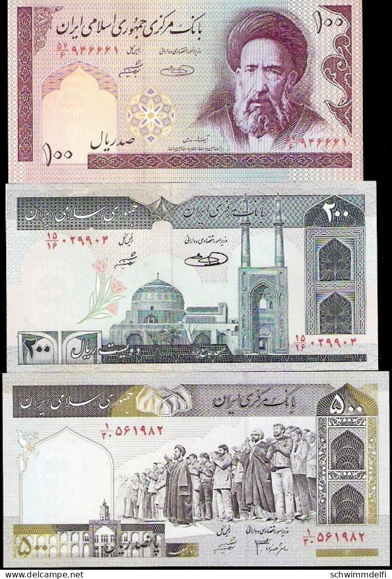 IRAN - PERSIA - LOTE DE 100 RIALS - PK 140, - 200 RIALS - PK 136, + 500 RIALS - PK 137 - SIN CIRCULAR - UNZIRKULIERT - - Iran