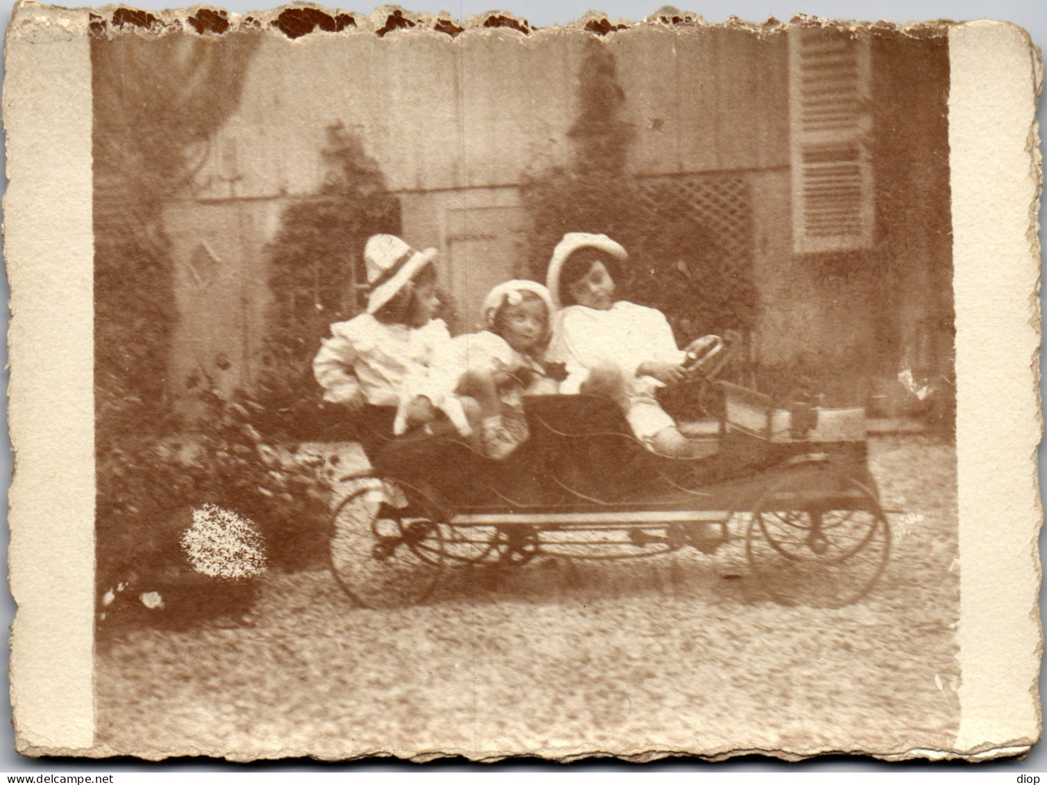 CP Carte Photo D&#039;&eacute;poque Photographie Vintage Enfant Jouet Voiture &agrave; P&eacute;dales  - Other & Unclassified