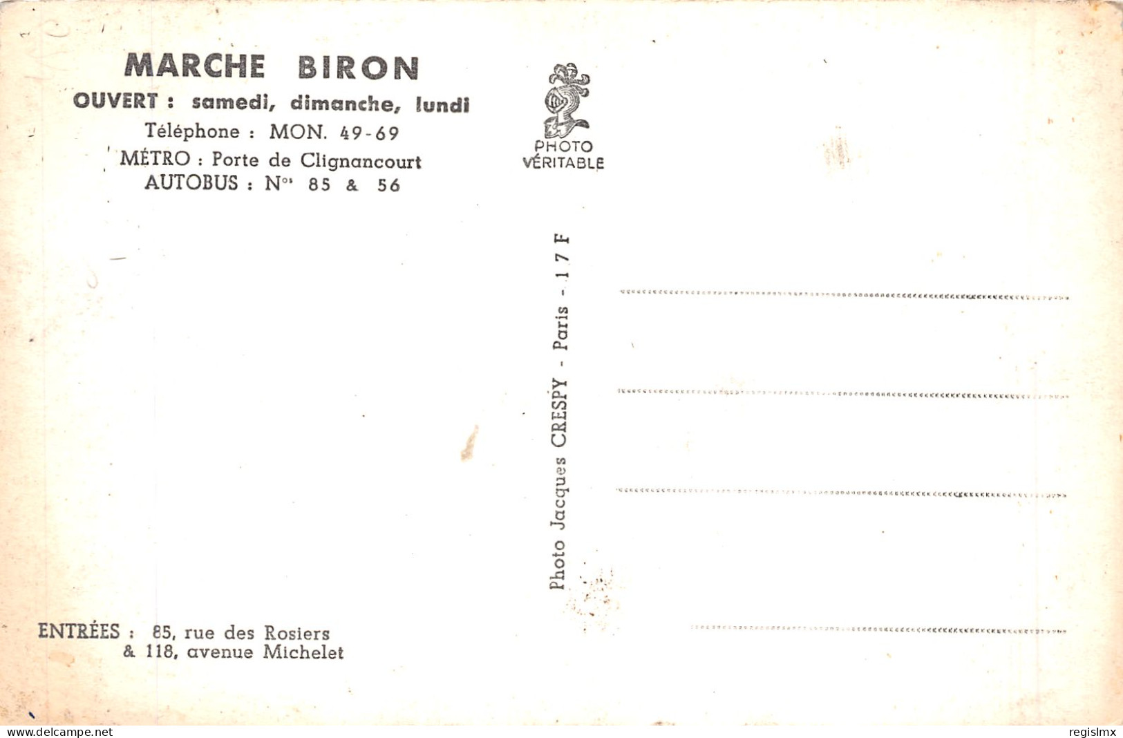 93-PARIS MARCHE BIRON-N°2145-B/0315 - Autres & Non Classés