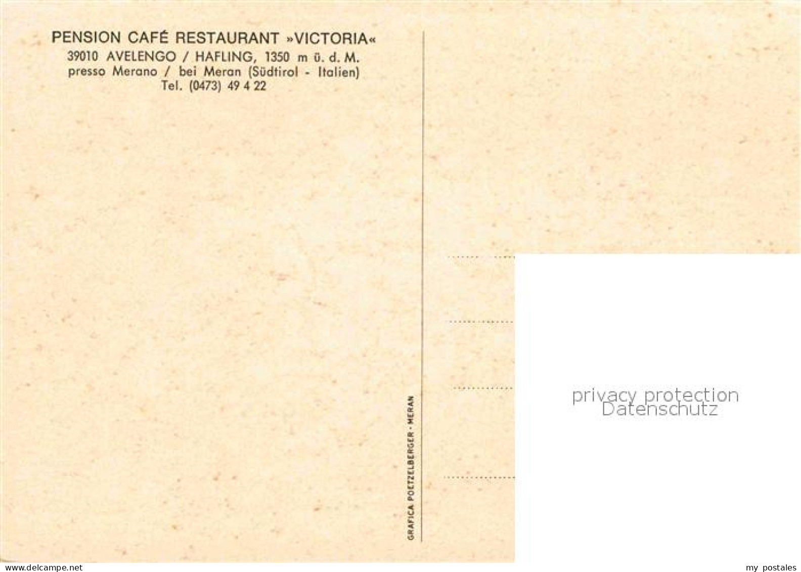 72627446 Avelengo Pension Cafe Restaurant Victoria Alpen Hafling Suedtirol - Sonstige & Ohne Zuordnung