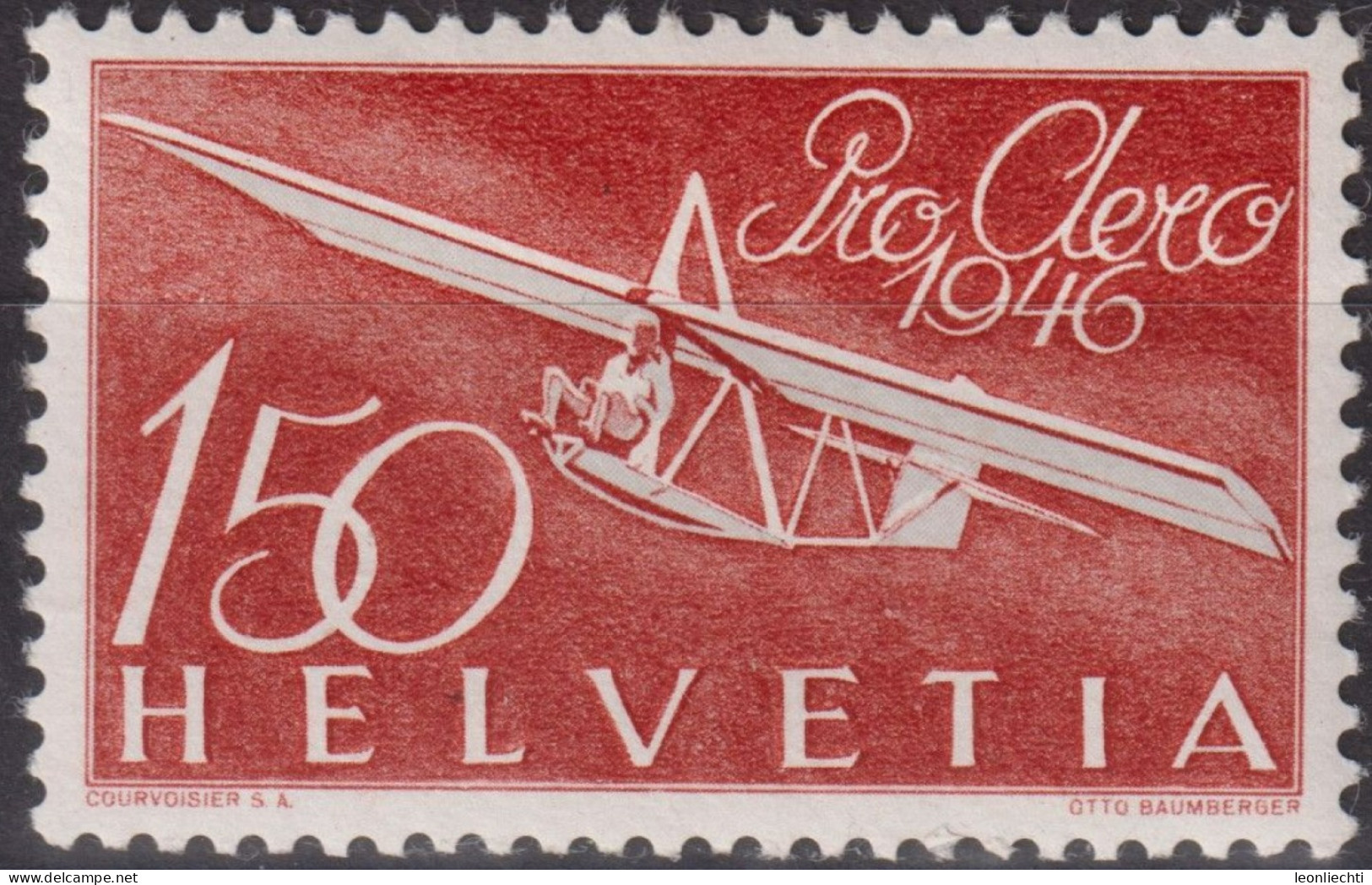 1946 Flugpost Schweiz ** Zum:CH F41, Mi:CH 470,Yt:CH.PA40, Schulgleitflugzeug - Neufs