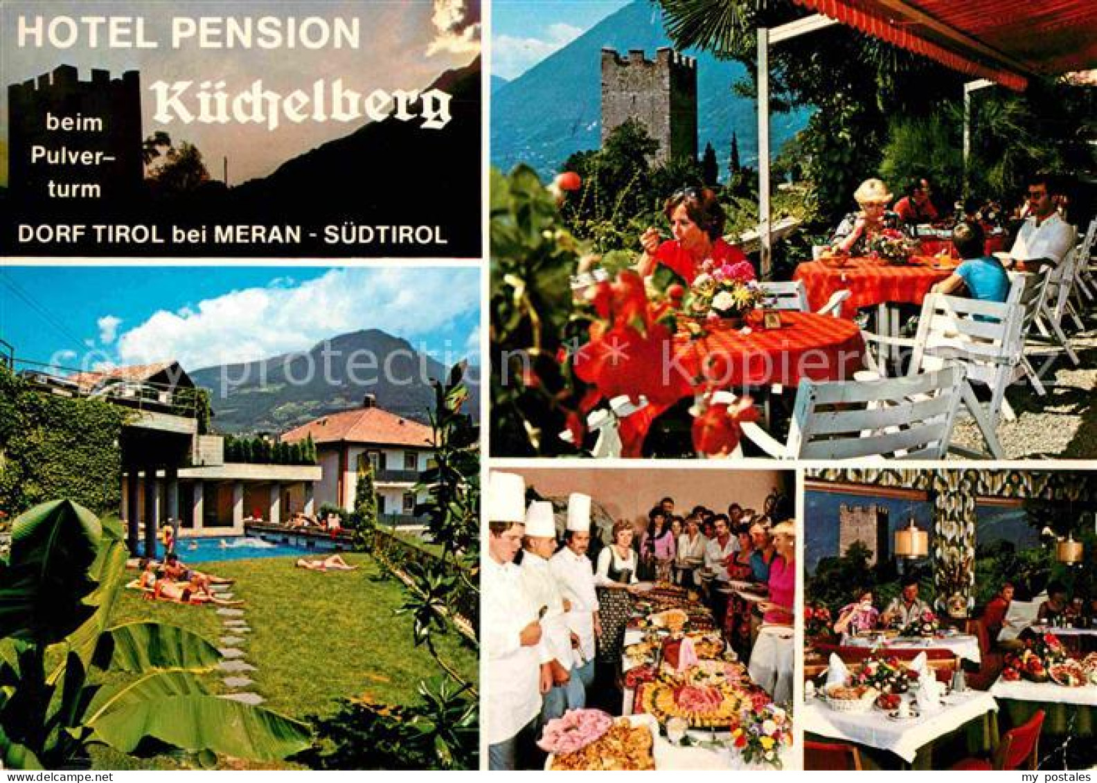 72627426 Dorf Tirol Hotel Pension Kuechelberg Beim Pulverturm Restaurant Swimmin - Sonstige & Ohne Zuordnung