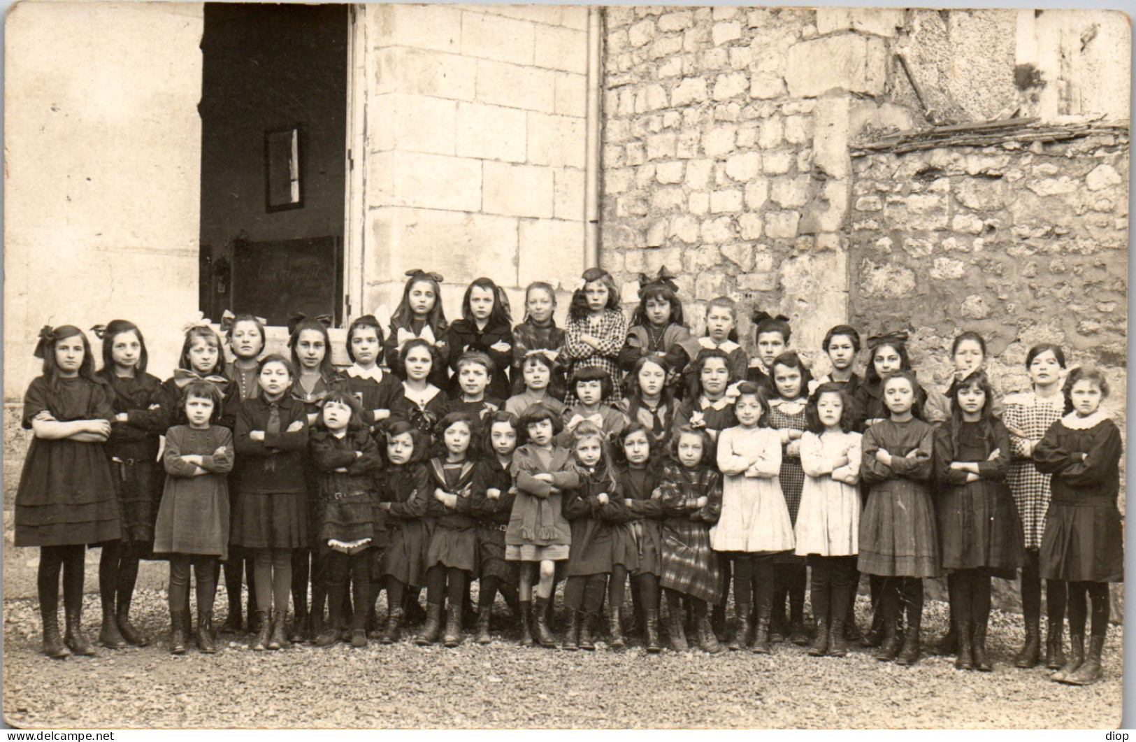 CP Carte Photo D&#039;&eacute;poque Photographie Vintage Enfant Mode &eacute;cole Fille  - Autres & Non Classés