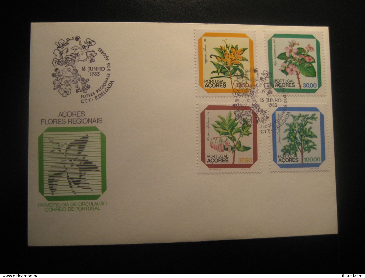 PONTA DELGADA 1983 Flora Flower FDC Cancel Cover Portuguese Area Portugal AZORES Açores - Açores