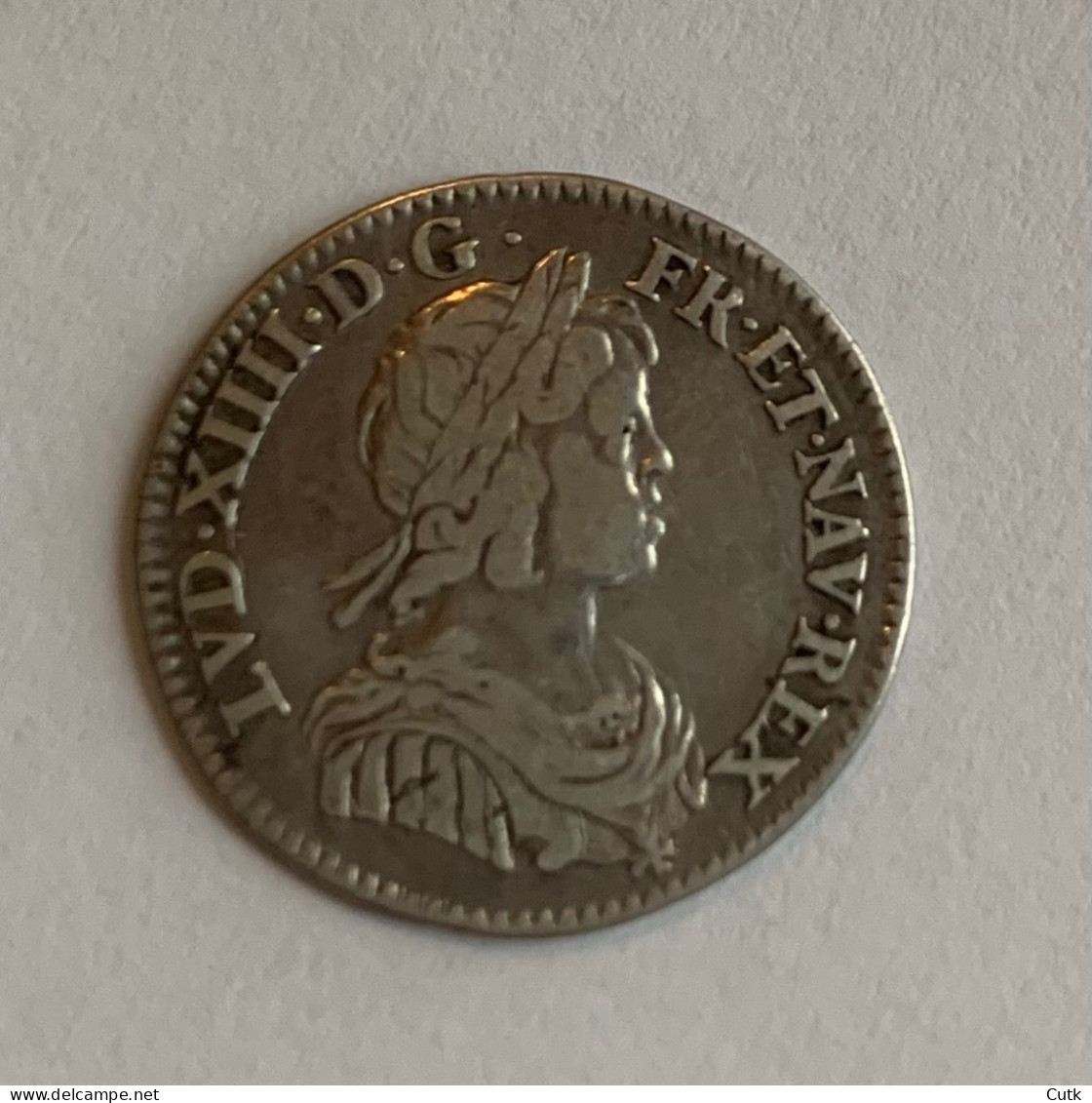 1/12 Écu à La Mèche Courte 1644 A - 1643-1715 Ludwig XIV.