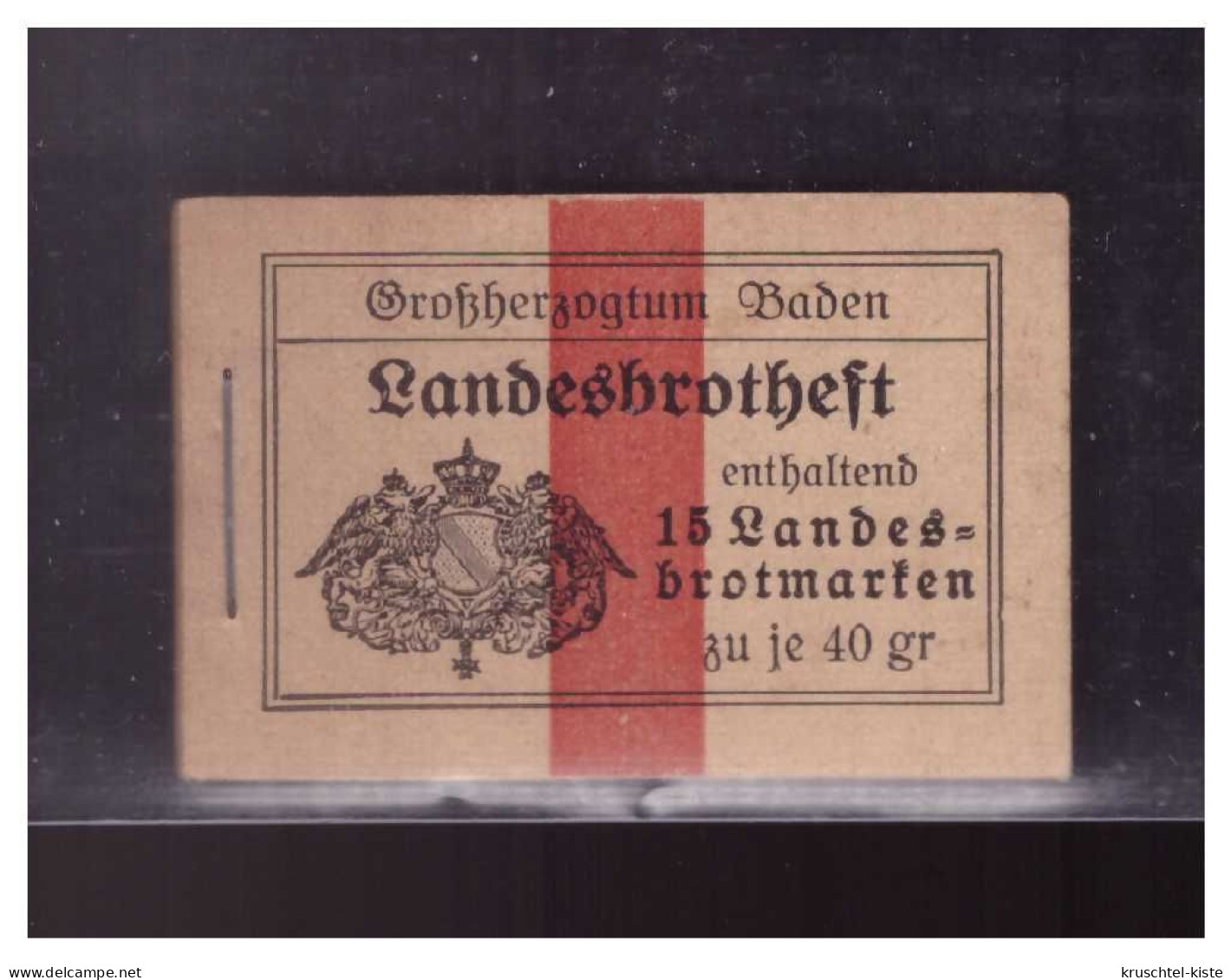 Dt- Reich (024301) Großherzogtum Baden Landesbrotheft Enthalted 15 Landesbrotmarken - Historical Documents