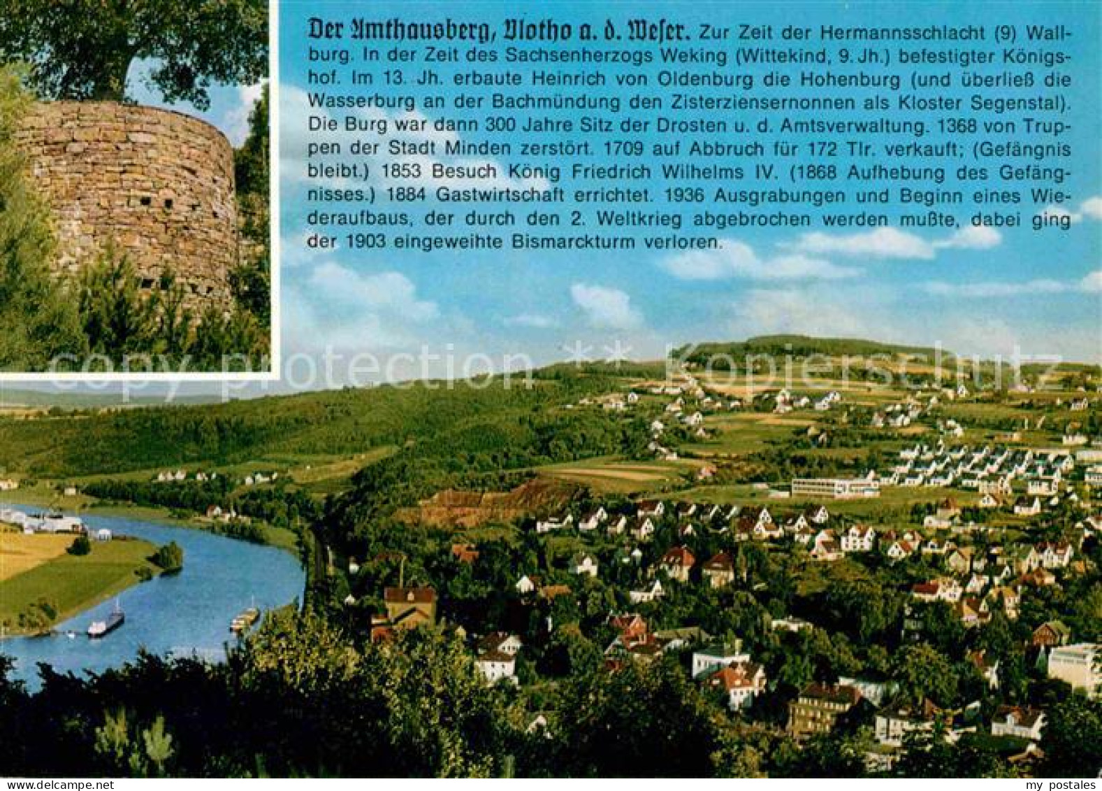 72626579 Vlotho Amthausberg Blick Von Der Burgmauer Zum Winterberg Weser Geschic - Vlotho