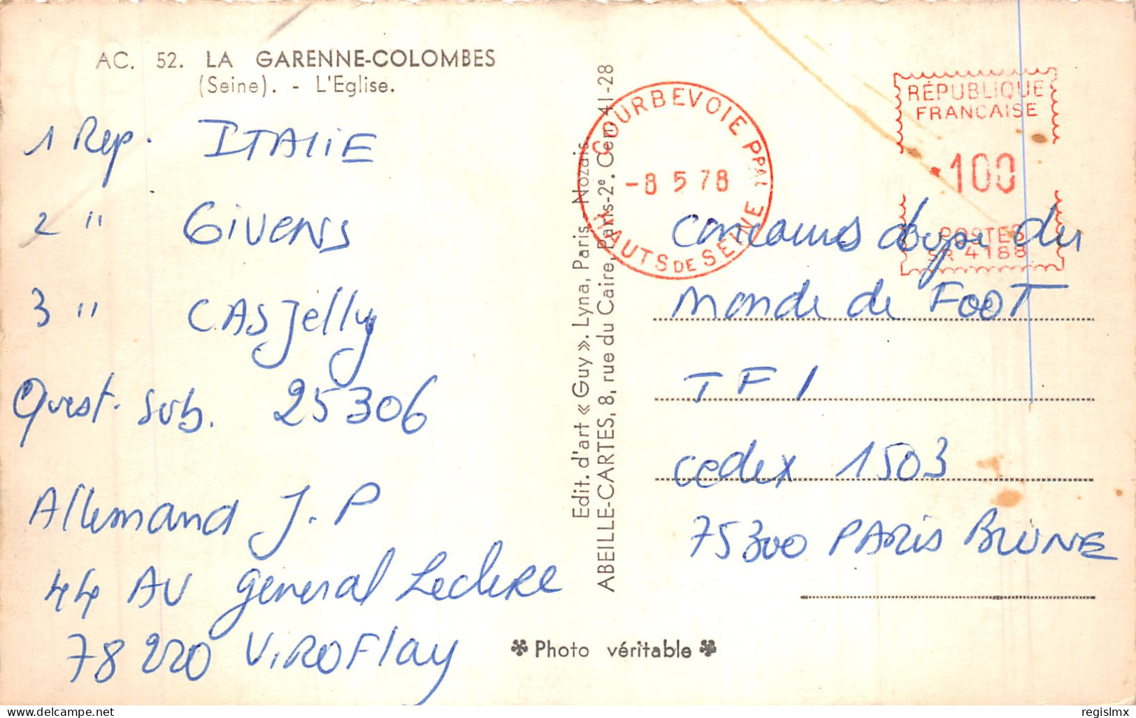 92-LA GARENNE COLOMBES-N°2147-A/0175 - La Garenne Colombes
