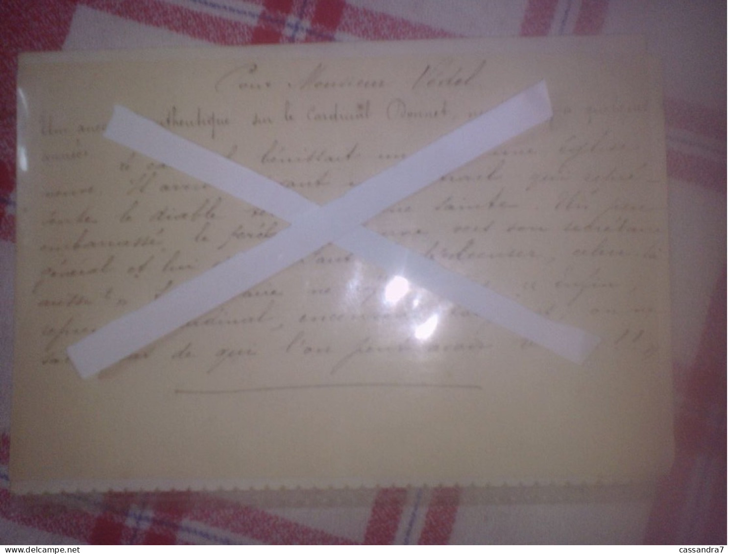 Anecdote Du Cardinal Donnet Bénissant 1 église Neuve, Devant 1 Vitrail Sainte Tentée Par Le Diable Il Héste à Bénir... - Manuscrits