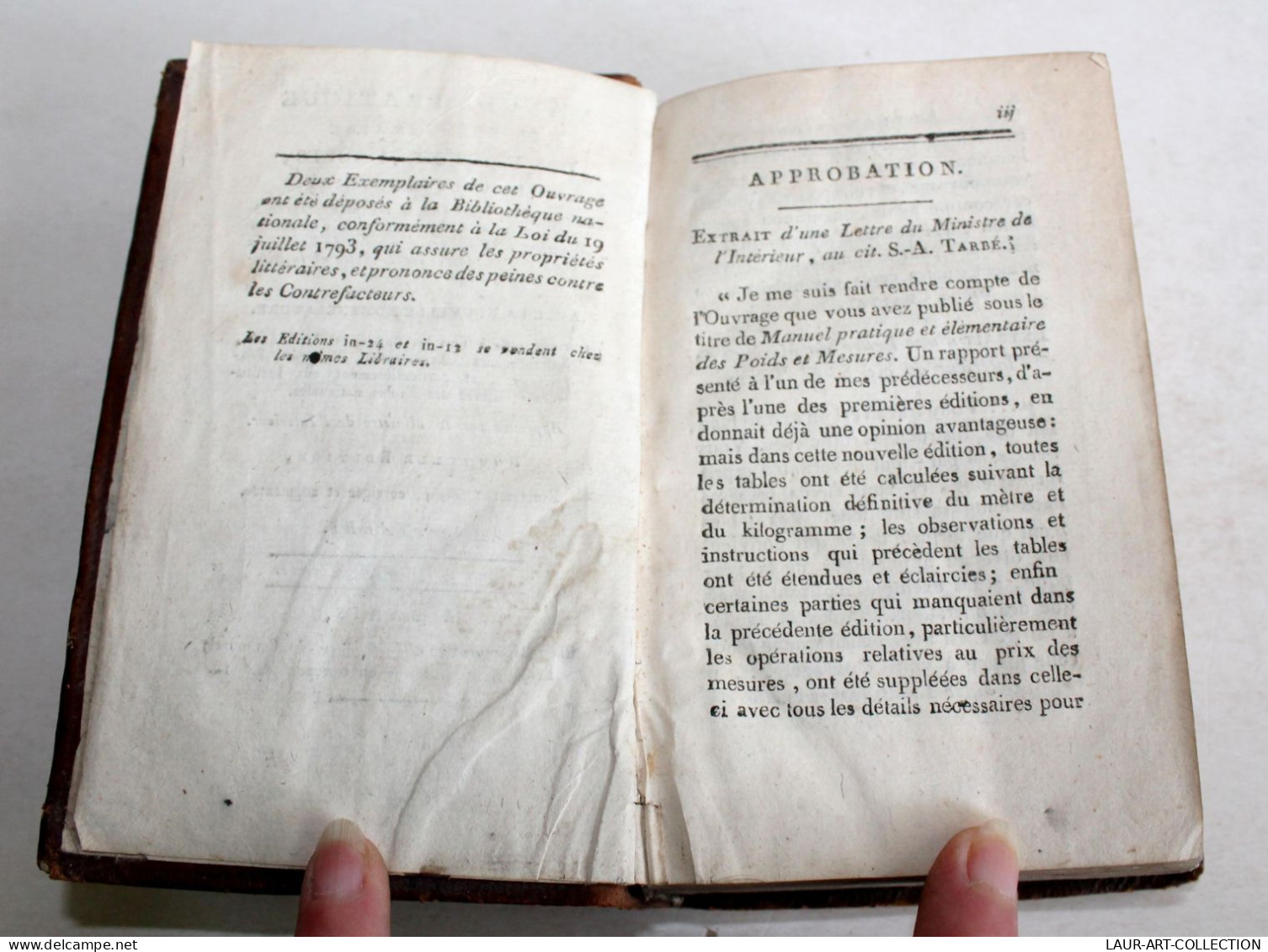 MANUEL PRATIQUE ELEMENTAIRE DES POIDS, MESURES & DU CALCUL DECIMAL De TARBE 1800 / LIVRE ANCIEN XIXe SIECLE (1303.16) - Economie