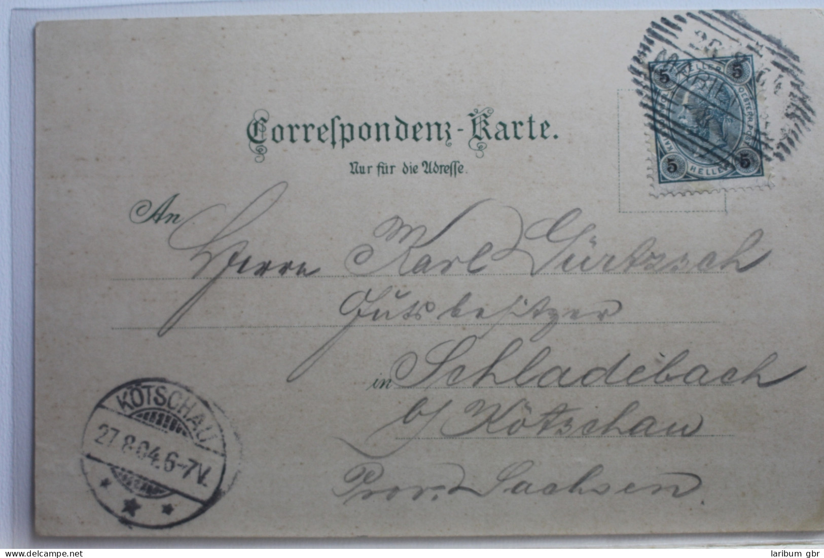 AK Marienbad Franz Joselplatz Mit Hotel Egeriänder 1904 Gebraucht #PF010 - Böhmen Und Mähren