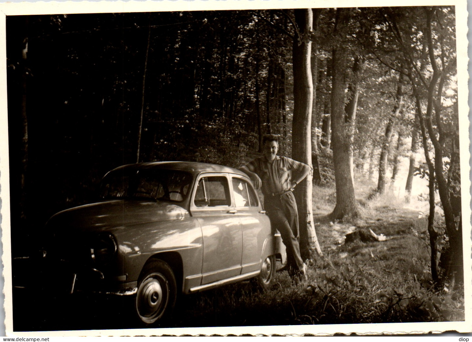 Photographie Photo Vintage Snapshot Amateur Automobile Voiture Auto  - Automobile