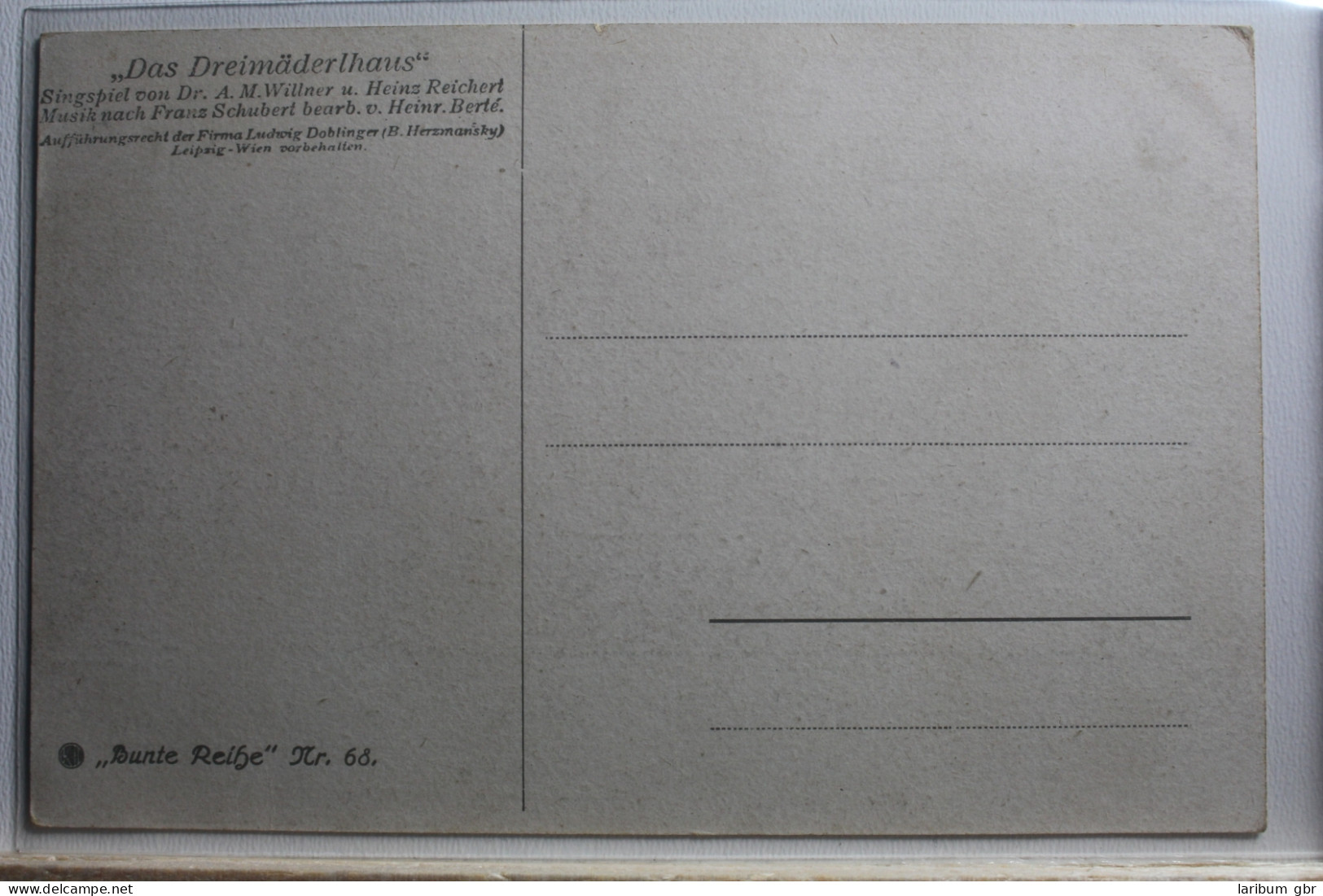 AK Deutschland Künstlerkarte (A. Broch) "Das Dreimäderlhaus" Ungebraucht #PF401 - Other & Unclassified