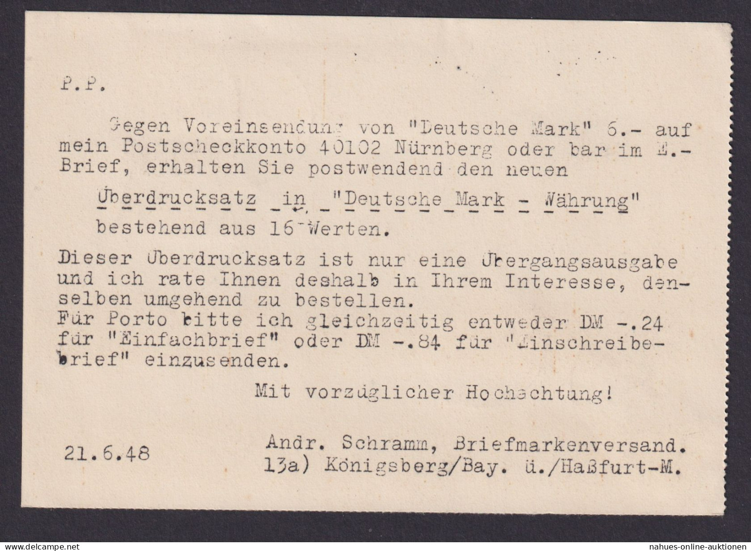 All. Besetzung MIF 2 + 16 Pfg. Senkr. Rand Paare Königsberg Hassfurt Bayern N. - Autres & Non Classés