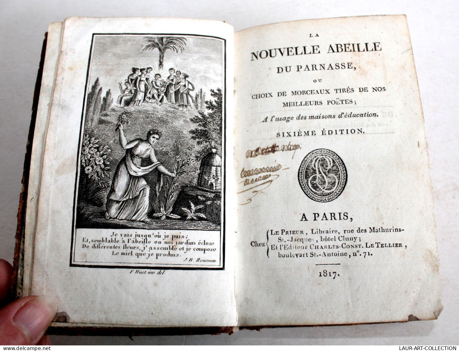 LA NOUVELLE ABEILLE DU PARNASSE OU CHOIX MORCEAUX DE NOS MEILLEURS POETES 1817 / LIVRE ANCIEN XIXe SIECLE (1303.17) - 1801-1900