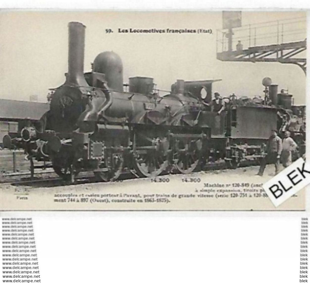 Chemin De Fer : Les Locomotives Francaises : Machine No 120 - 849 . - Andere & Zonder Classificatie