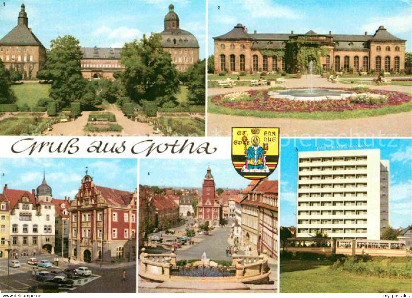 72625611 Gotha Thueringen Schloss Friedenstein Orangerie Rathaus Markt Hochhaus  - Gotha