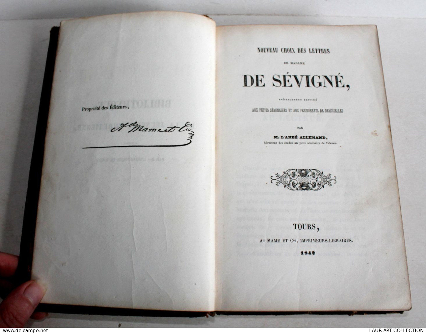 NOUVEAU CHOIX DES LETTRES Mme DE SEVIGNE SEMINAIRES PENSIONNAT Par ALLEMAND 1842 / LIVRE ANCIEN XIXe SIECLE (1303.19) - 1801-1900