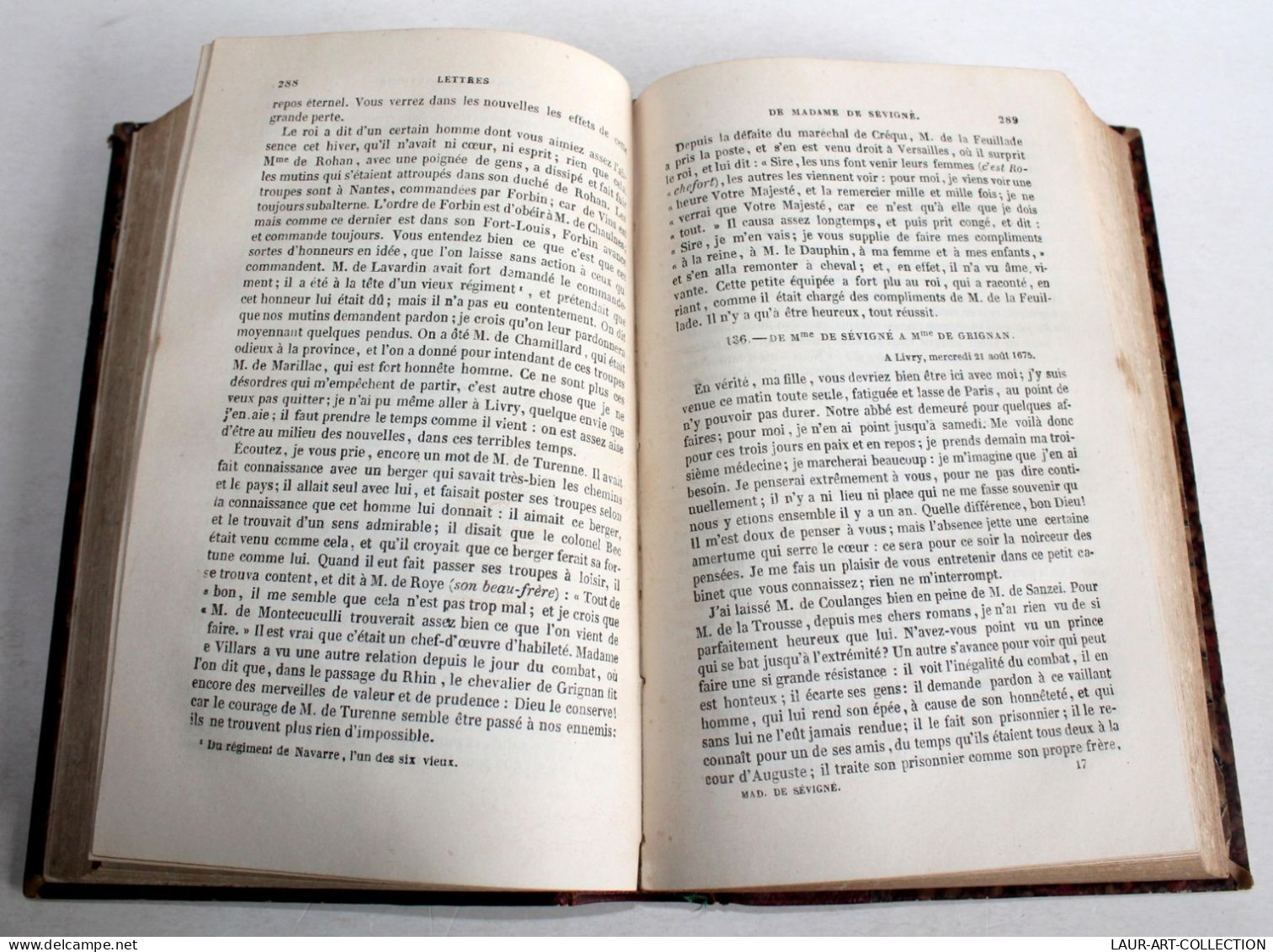 LETTRES DE Mme DE SEVIGNE + NOTICE SUR SA VIE, TRAITE EPISTOLAIRE Par SUARD 1886 / LIVRE ANCIEN XIXe SIECLE (1303.20) - 1801-1900