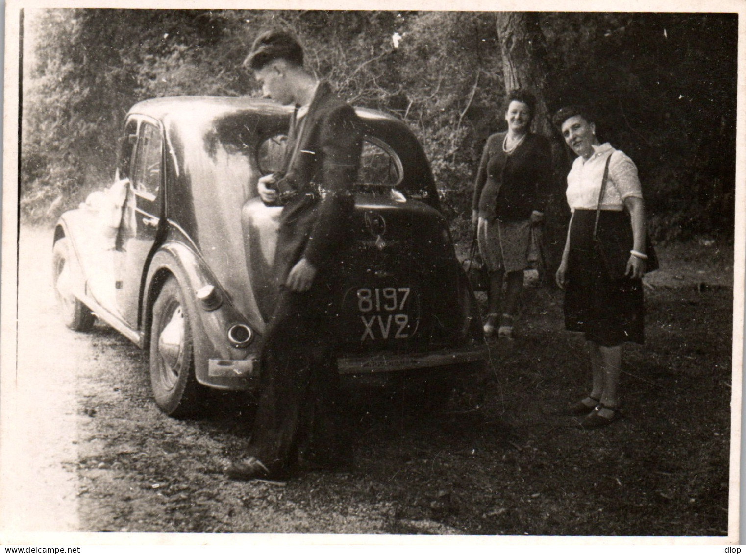Photographie Photo Vintage Snapshot Amateur Automobile Voiture Auto Trio  - Automobiles