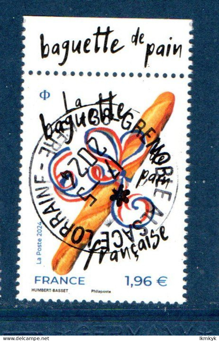 France 2024.La Baguette De Pain Française.Cachet Rond Gomme D'origine - Used Stamps