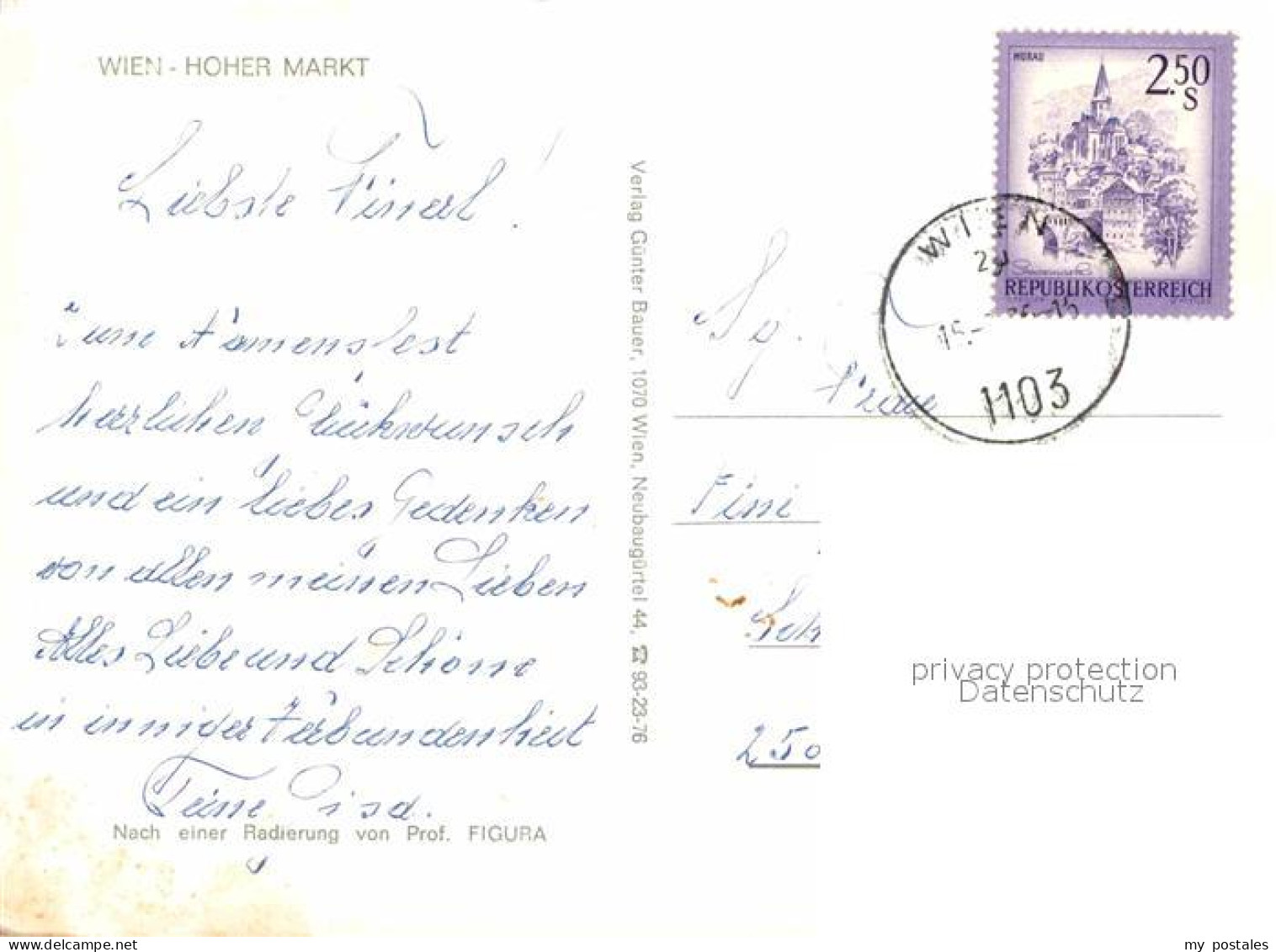 72624680 Wien Hoher Markt Radierung Wien - Autres & Non Classés