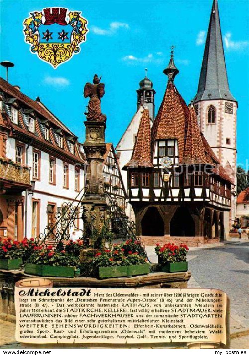 72624636 Michelstadt Rathaus Stadtkirche Brunnendenkmal Michelstadt - Michelstadt