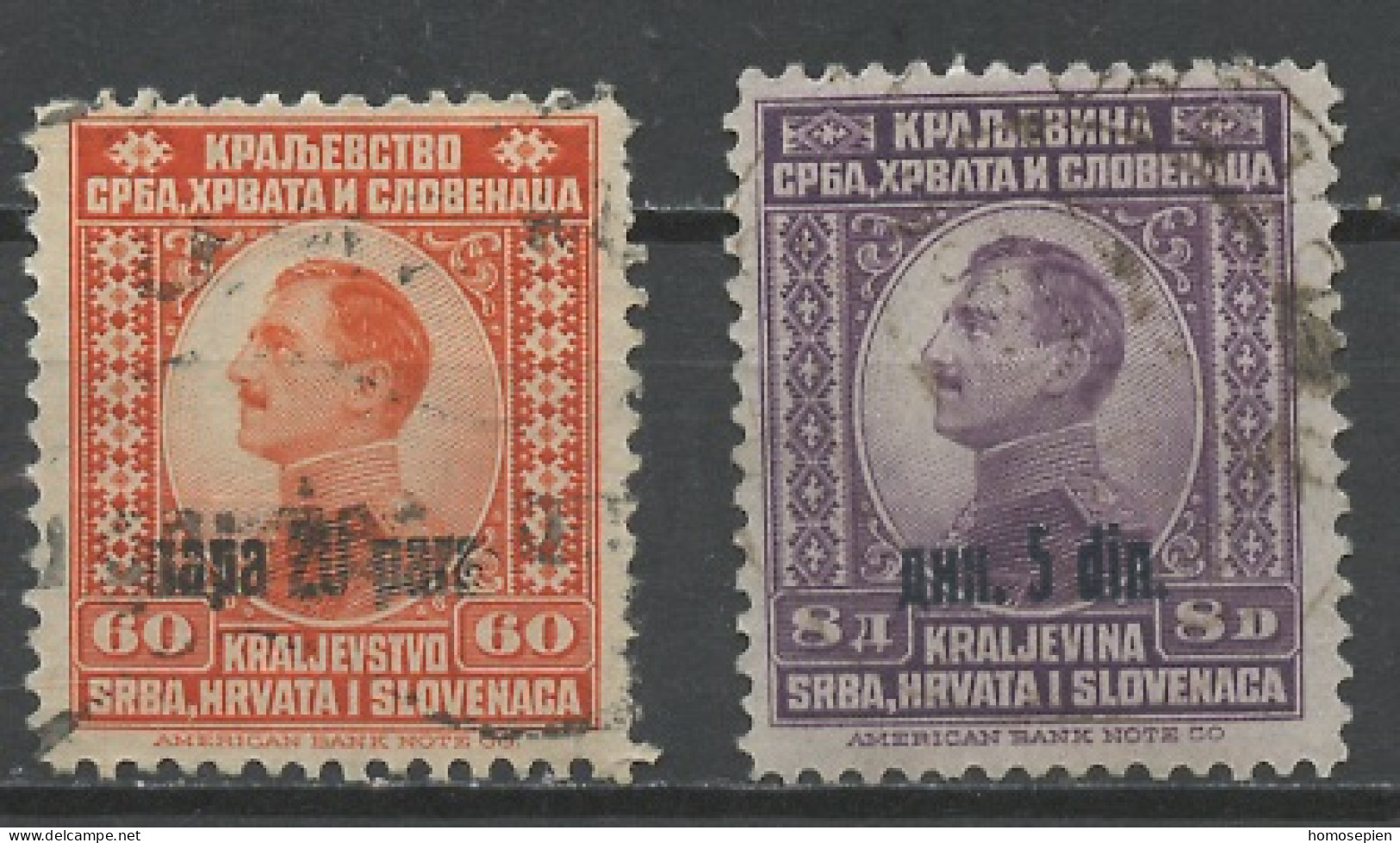 Yougoslavie - Jugoslawien - Yugoslavia 1924 Y&T N°156 à 157 - Michel N°174 à 175 (o) - Alexandre 1er Surchargé - Gebraucht