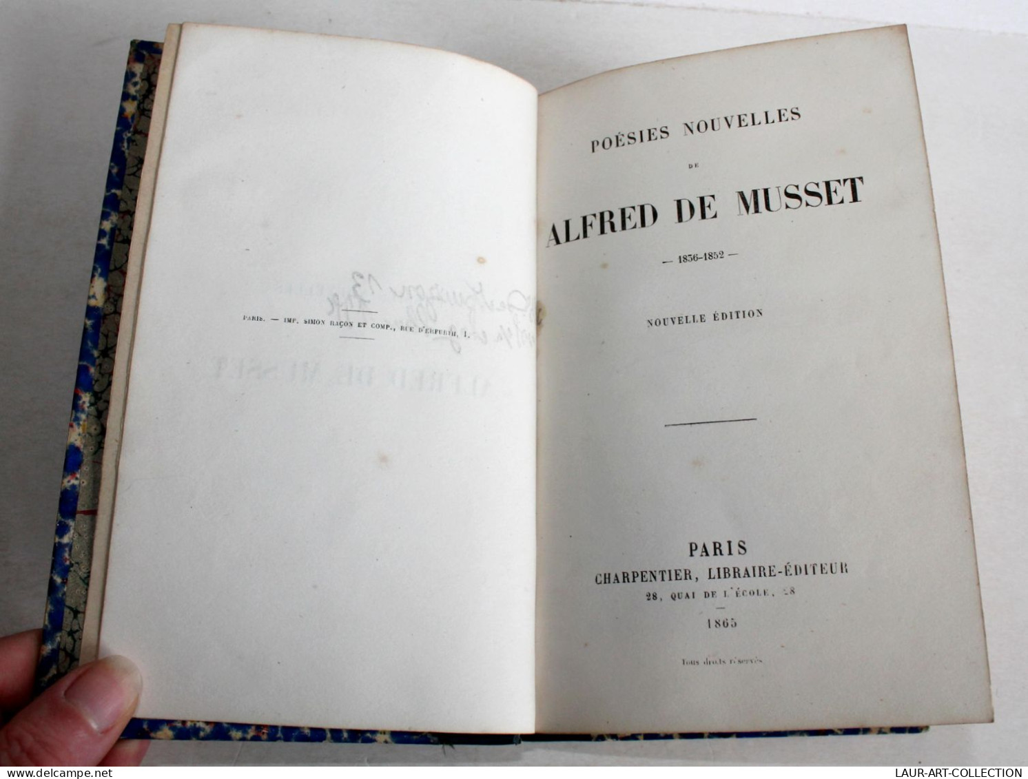 POESIES NOUVELLES DE ALFRED DE MUSSET 1836-52 NOUVELLE EDITION 1865 CHARPENTIER / LIVRE ANCIEN XIXe SIECLE (1303.22) - Auteurs Français