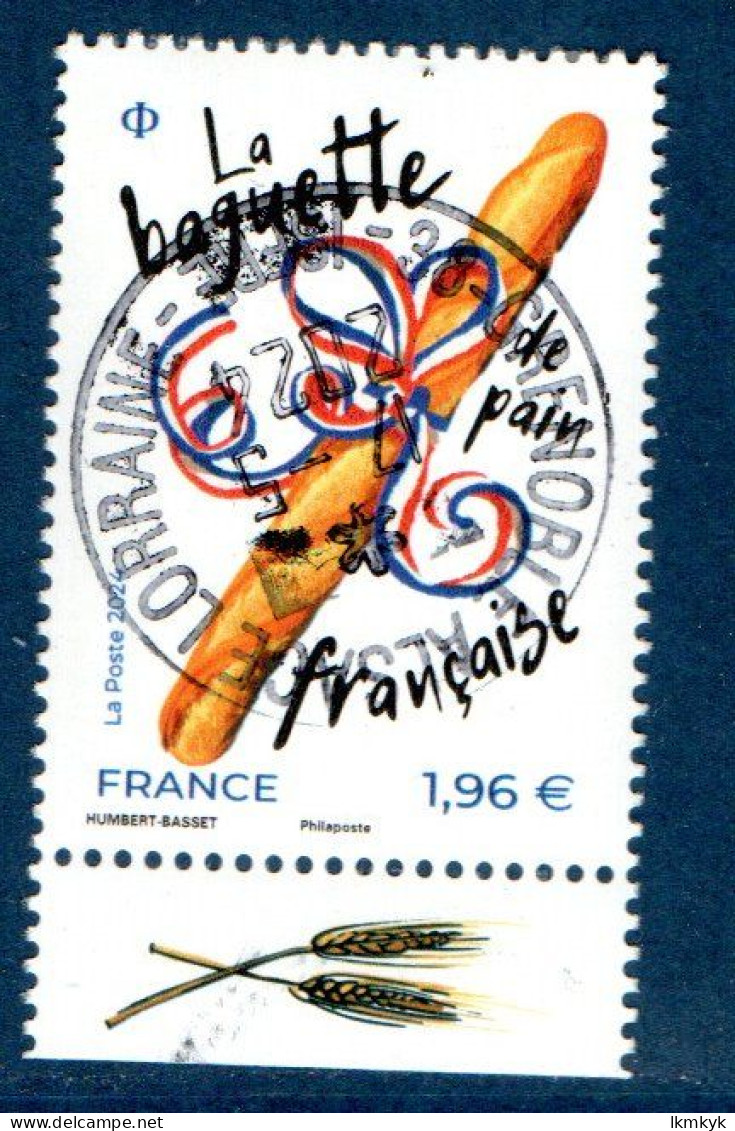 France 2024.La Baguette De Pain Française.Cachet Rond Gomme D'origine - Used Stamps