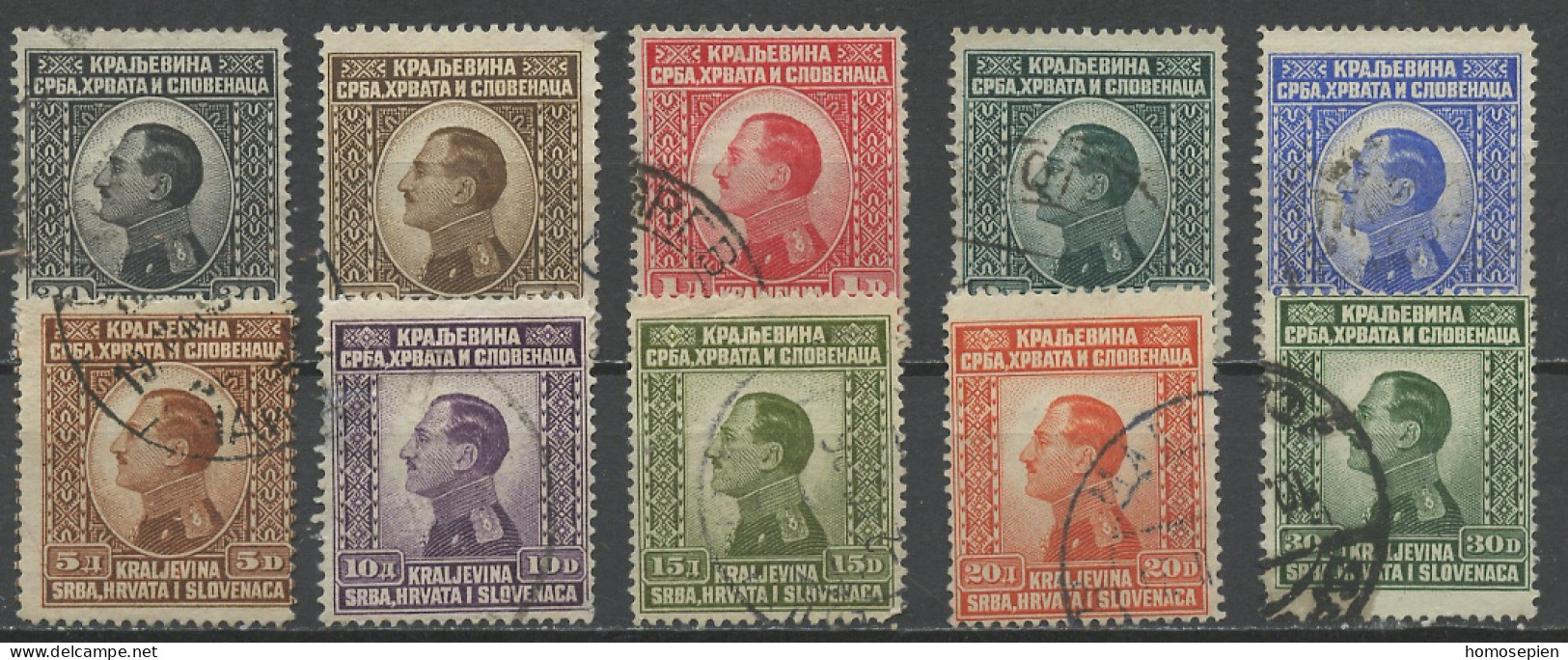 Yougoslavie - Jugoslawien - Yugoslavia 1924 Y&T N°158 à 167 - Michel N°176 à 185 (o) - Alexandre 1er - Used Stamps