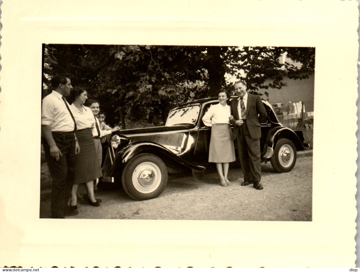 Photographie Photo Vintage Snapshot Amateur Automobile Voiture Auto Groupe - Auto's