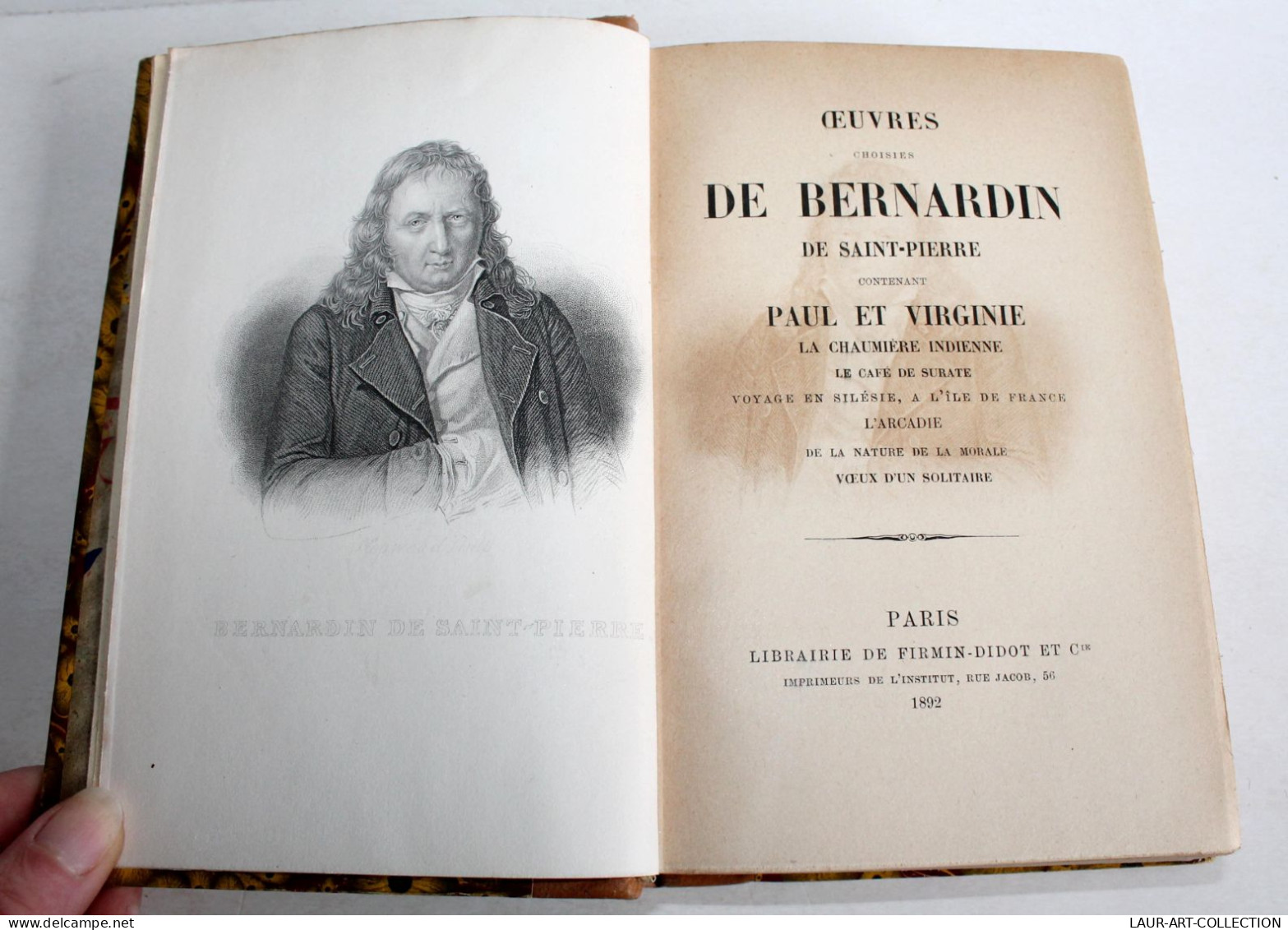 OEUVRES DE BERNARDIN DE SAINT PIERRE PAUL ET VIRGINIE, L'ARCADIE, VOEUX 1892 / LIVRE ANCIEN XIXe SIECLE (1303.24) - 1801-1900