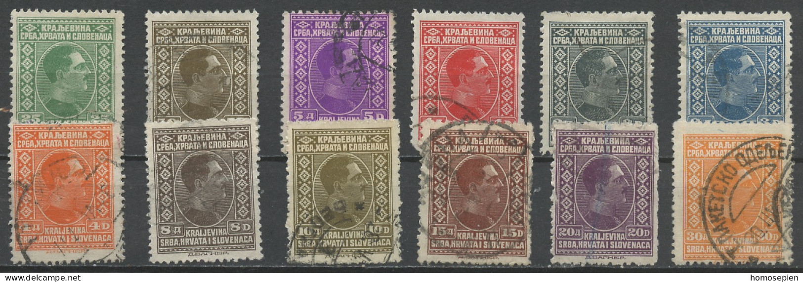 Yougoslavie - Jugoslawien - Yugoslavia 1926-27 Y&T N°170 à 181 - Michel N°188 à 189 (o) - Alexandre 1er - Oblitérés
