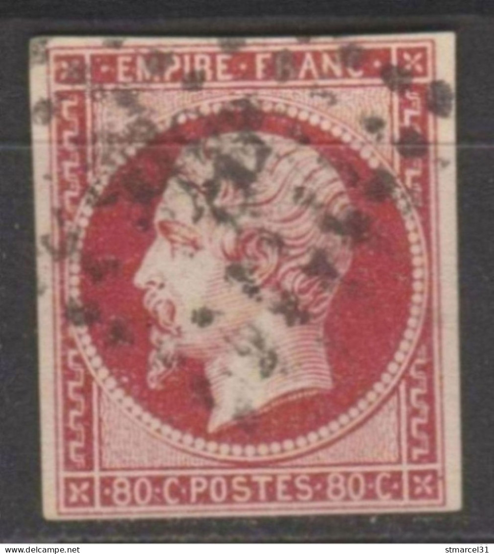 A  AVOIR SUPERBE NUANCE "CARMIN VIF" Du N°17A TBE Signé Cote 150€ - 1853-1860 Napoléon III