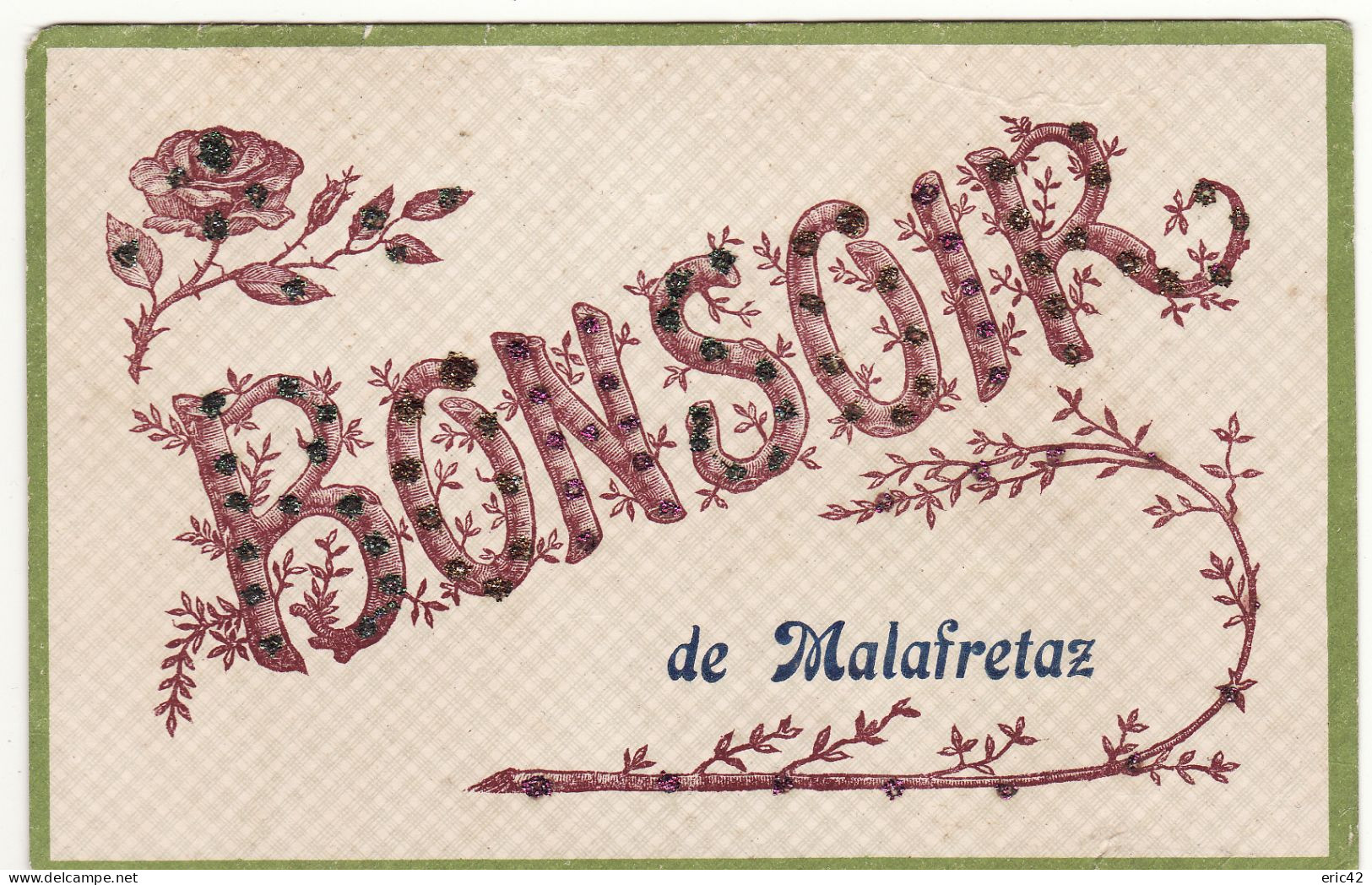 01 BONSOIR DE MALAFRETAZ Carte Avec Paillettes - Ohne Zuordnung