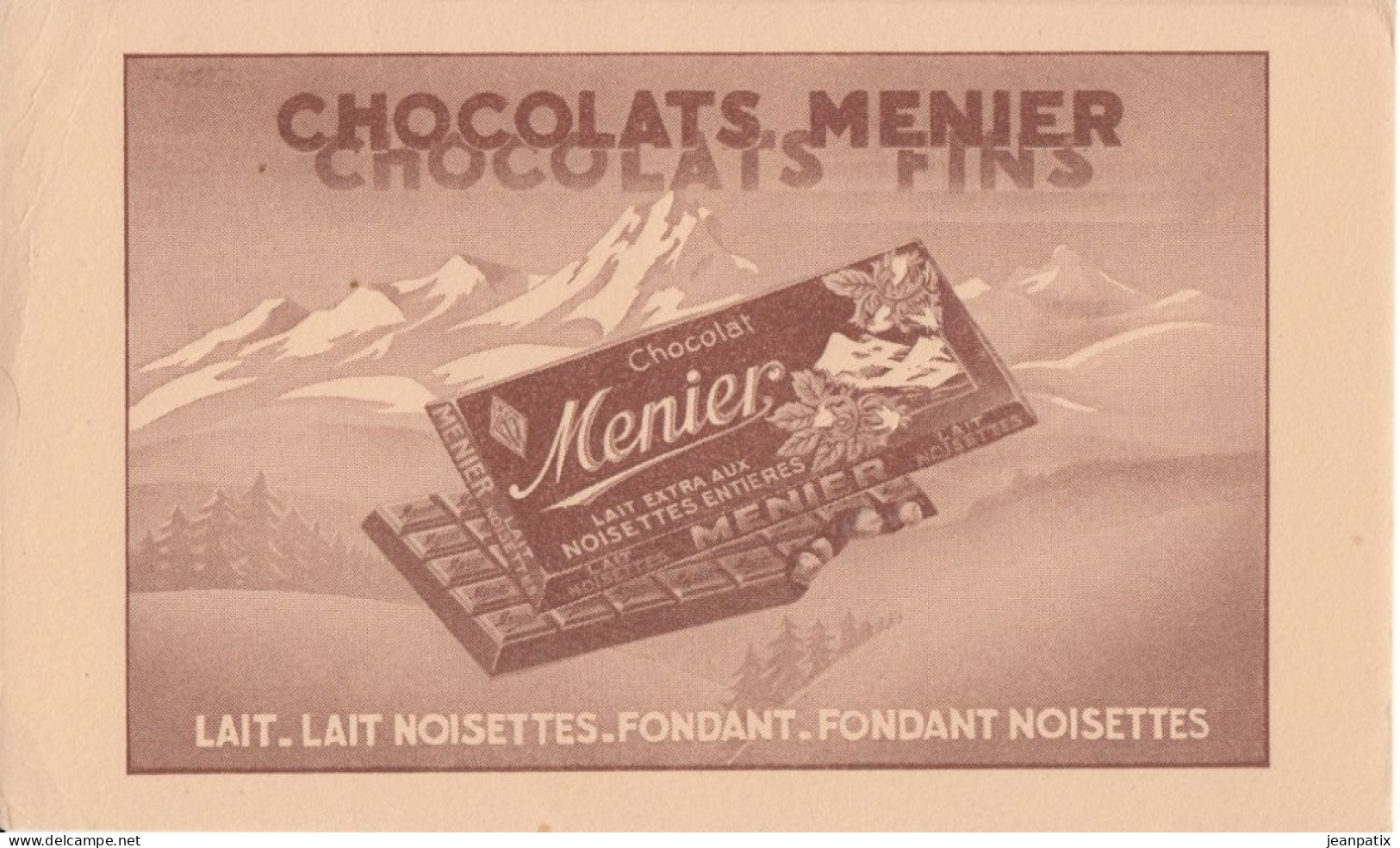 Buvard - Blotter -  Chocolat Menier - Collection Des Vignettes  - Fable De Jean De La Fontaine - Sonstige & Ohne Zuordnung