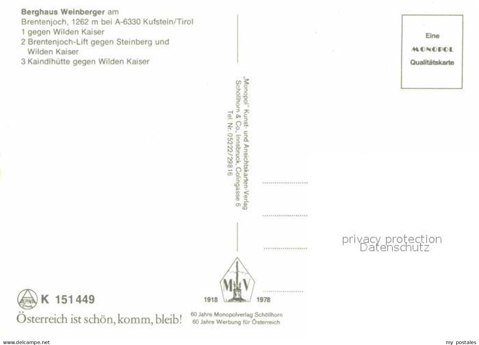 72621368 Kufstein Tirol Berghaus Weinberger Brentenjoch Wilder-Kaiser Kaindhuett - Sonstige & Ohne Zuordnung