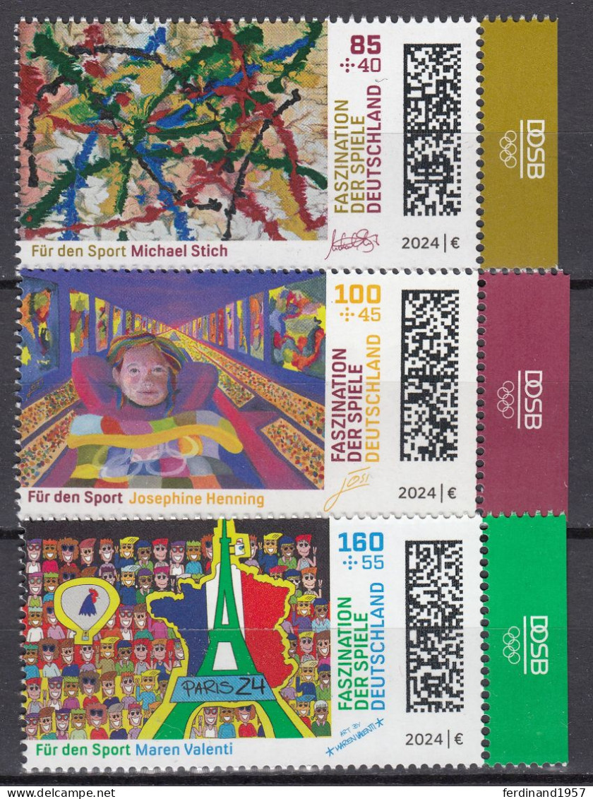 BRD – 2024 Mi.3825-3827 „Olympische Spiele 2024 Paris“ Postfrische Satz MNH - Unused Stamps