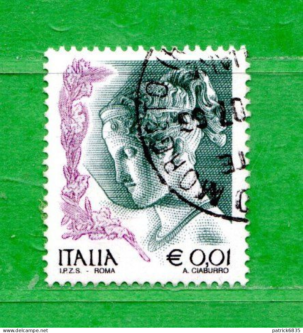 Italia ° - Anno 2002 - La Donna Nell'Arte. Euro 0,01. Unif. 2645.  Usato - 2001-10: Oblitérés