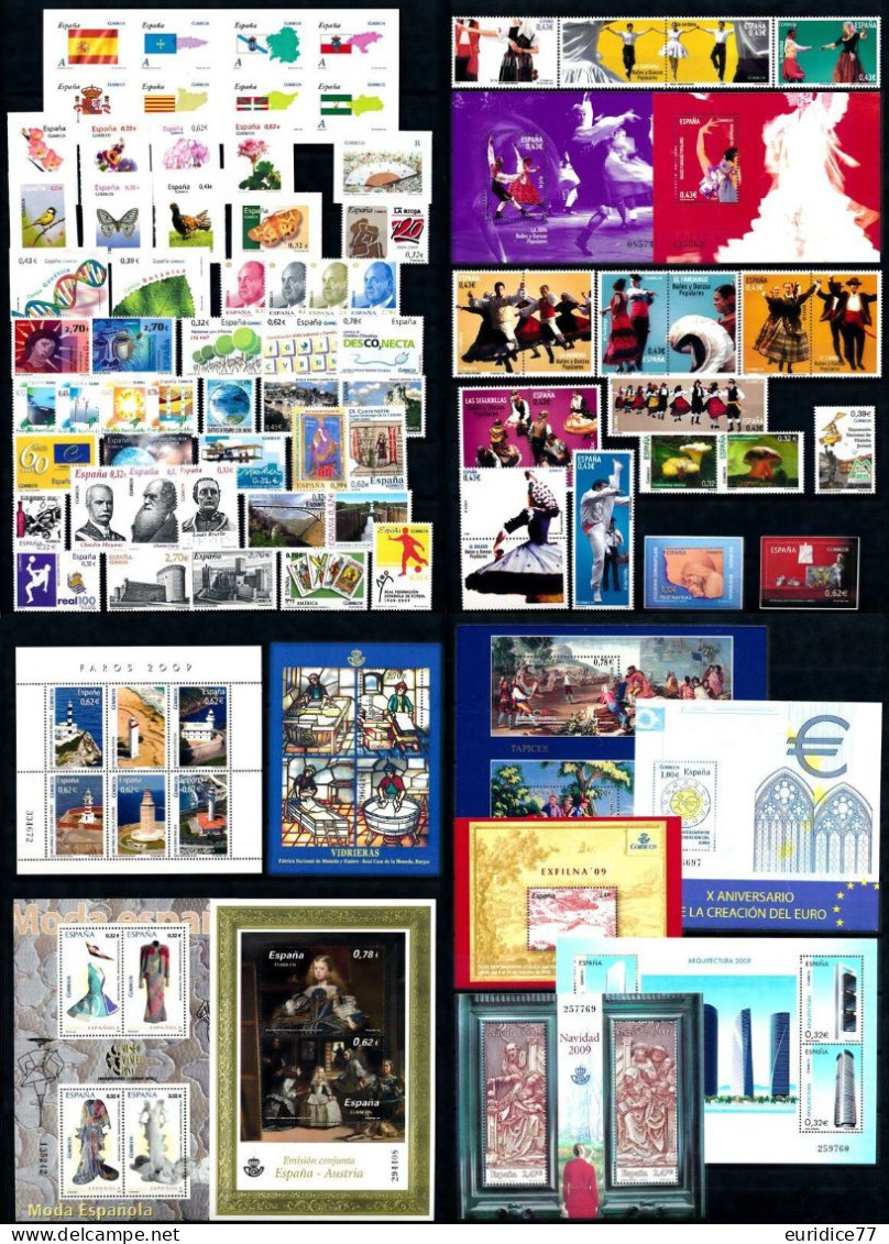 Spain España Espagne 2009 - Año Completo Complete Year Mnh** - Ganze Jahrgänge