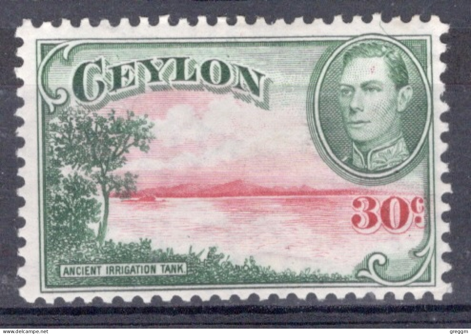 Ceylon 1938  George VI  single 30c Stamp  Issued As Part Of The Definitive Set In Mounted Mint - Ceylan (...-1947)