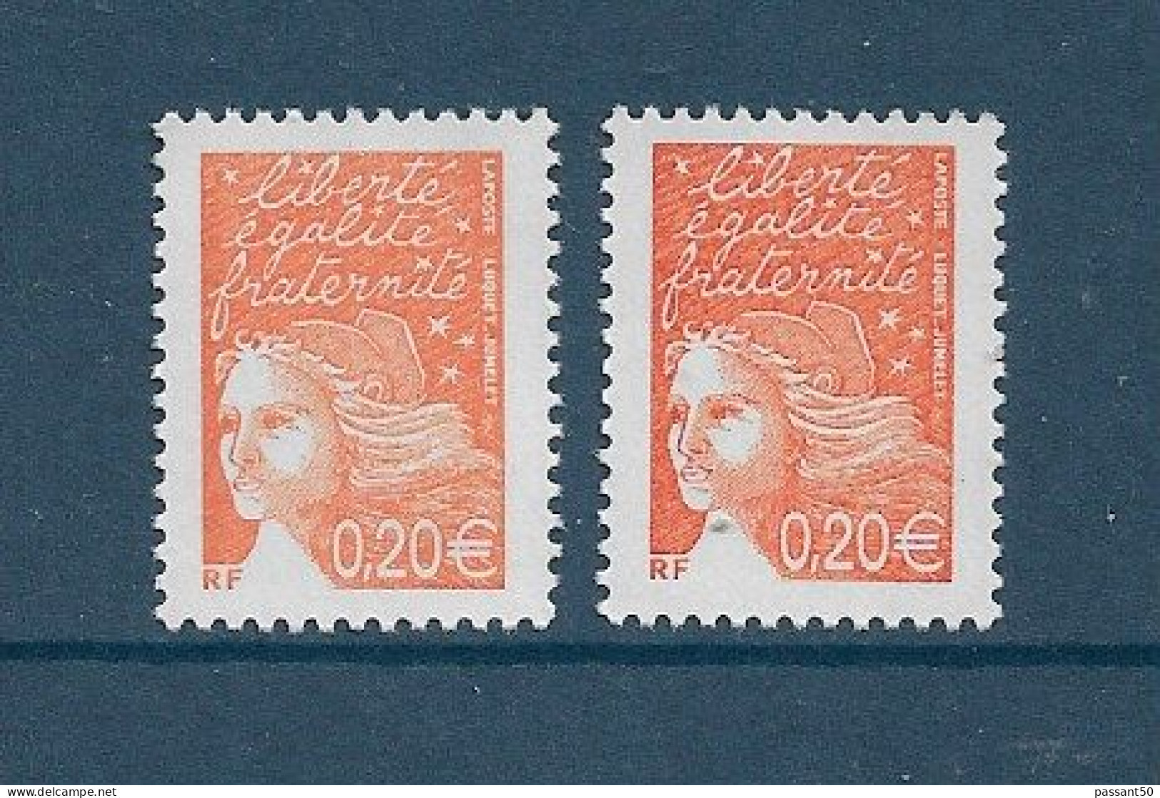 Luquet 0.20 € Orange YT 3447 + C : Papier Mat Et Papier Lumi Sous UV. Pas Courant, Voir Le Scan. Cote YT : 6.50 €. - Unused Stamps