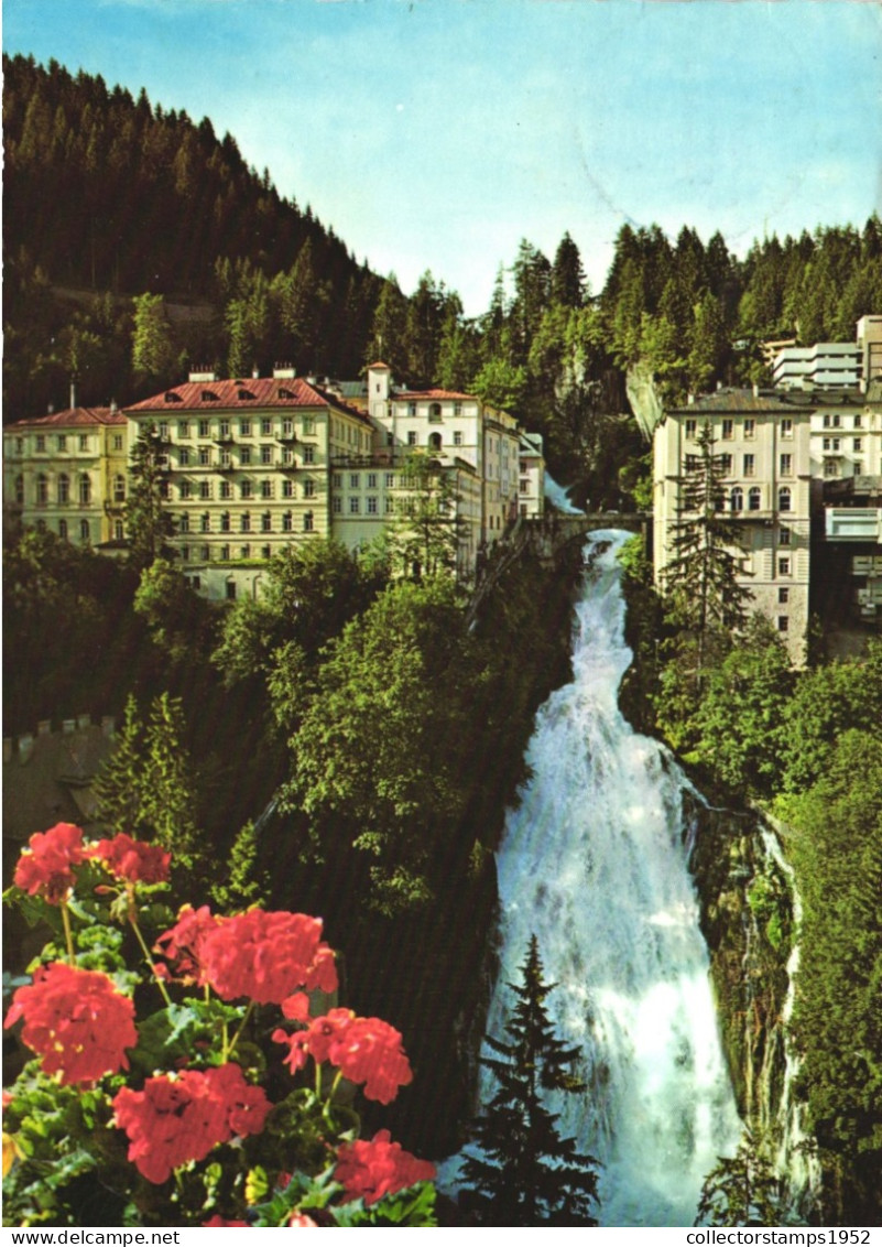 BAD GASTEIN, SALZBURG, SPA, WATERFALL, ARCHITECTURE, BRIDGE, AUSTRIA, POSTCARD - Bad Gastein