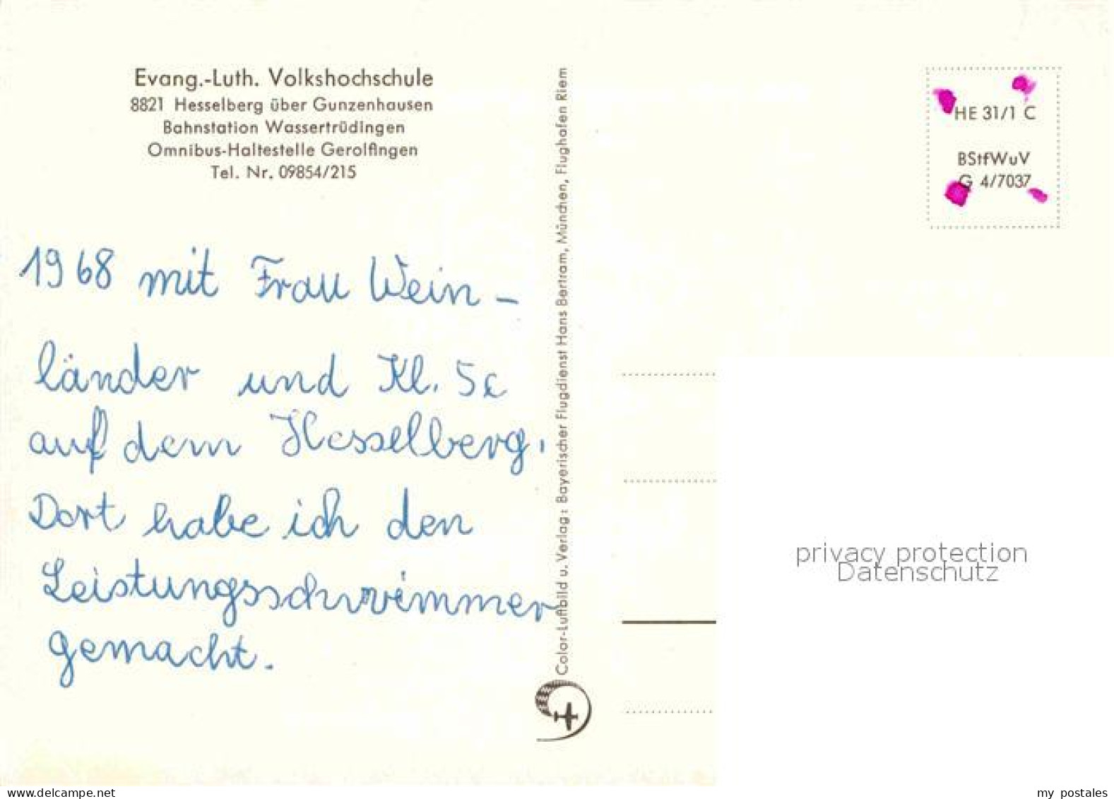 72620565 Hesselberg Gunzenhausen Fliegeraufnahme Volkshochschule Gunzenhausen - Gunzenhausen