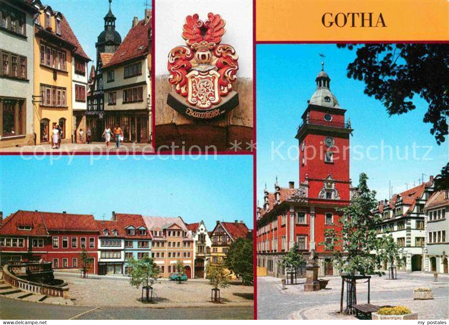 72620411 Gotha Thueringen Schloss Friedenstein Wappen Hauptmarkt Rathaus Gotha - Gotha