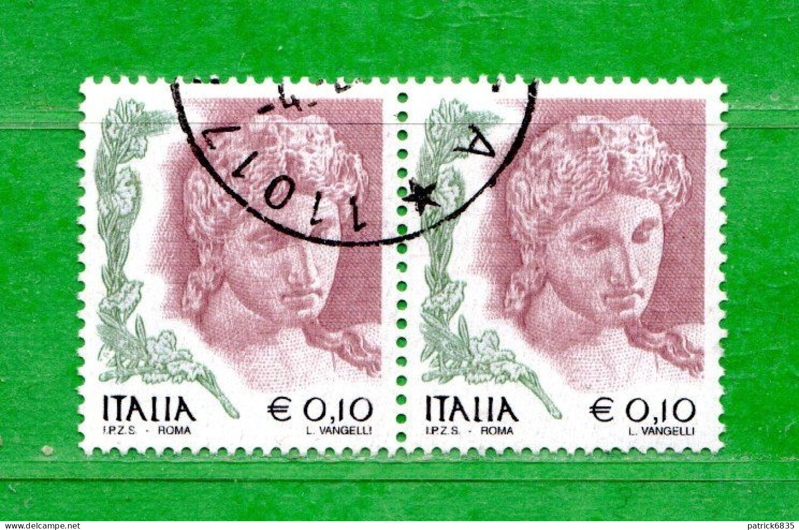 Italia ° - Anno 2002 - La Donna Nell'Arte. € 0,10.  COPPIA. Unif. 2628.  Usato - 2001-10: Gebraucht