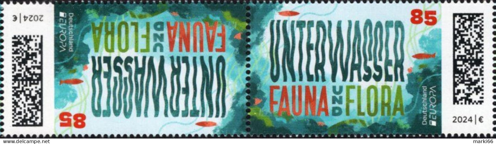 Germany - 2024 - Europa CEPT - Underwater Fauna And Flora - Mint TETE-BECHE Stamp Pair - Ungebraucht