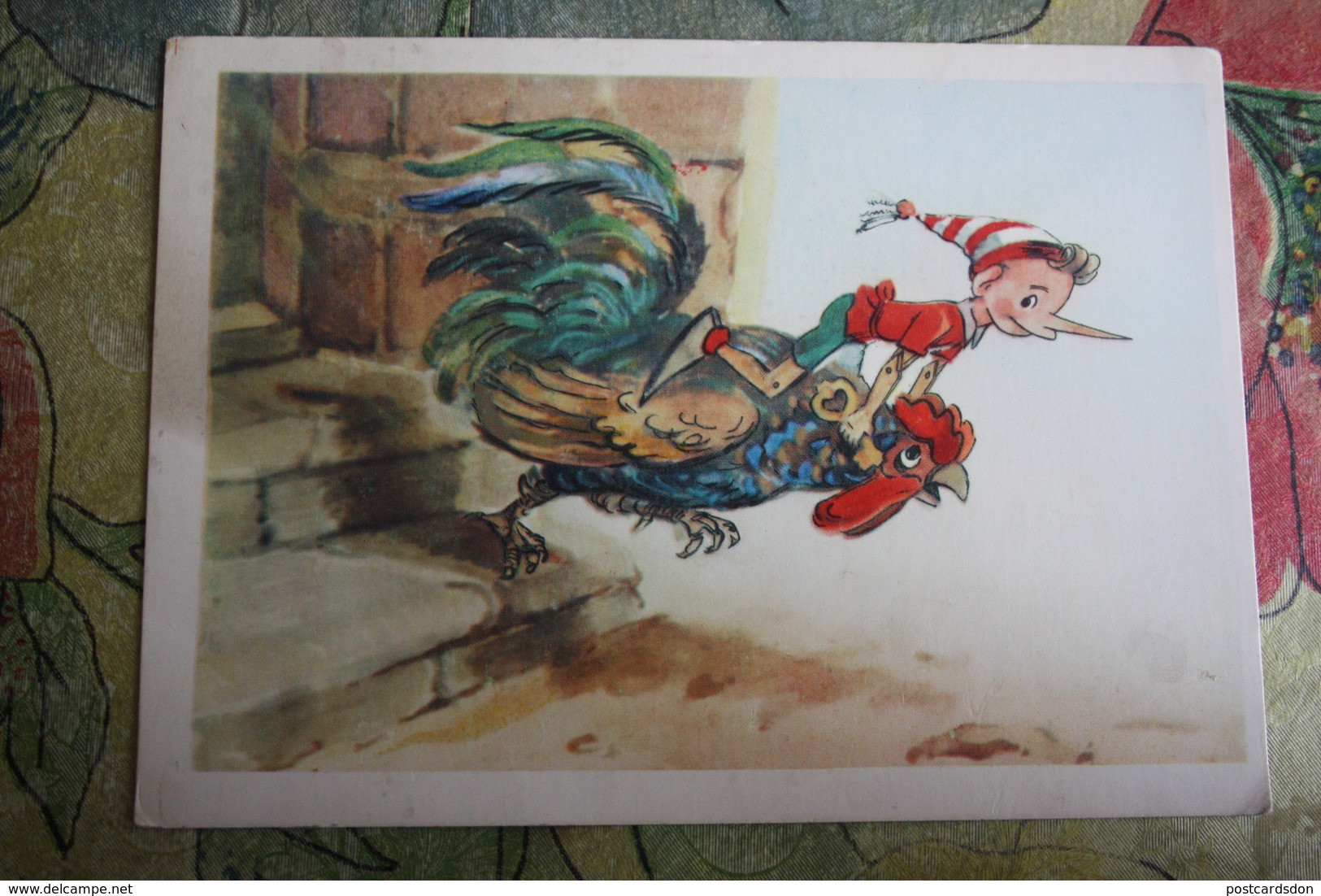 OLD USSR  PC - Fairy Tale  "Buratino " By Vladimirski - 1967  - ROOSTER / COQ / Pinocchio - Vertellingen, Fabels & Legenden