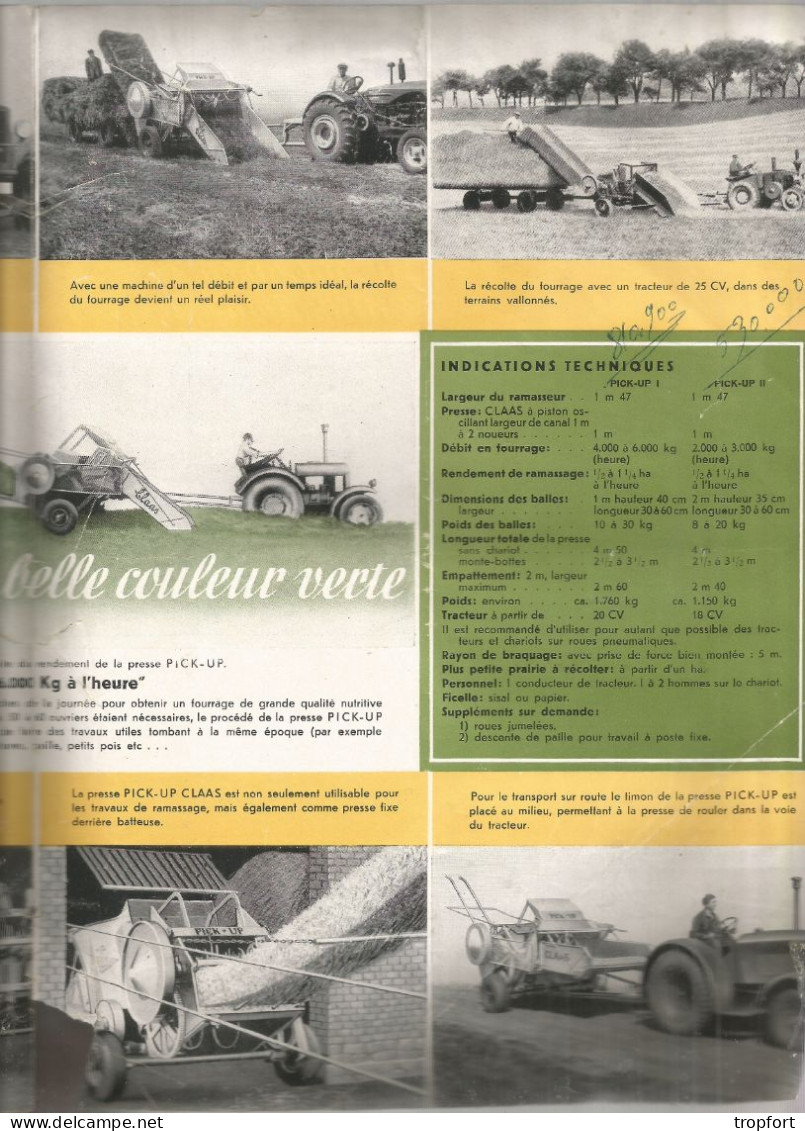 Feuillet  Publicitaire  AGRICOLE AGRICULTURE  Pick-up   Ets MACI HARSEWINKEL - Publicités